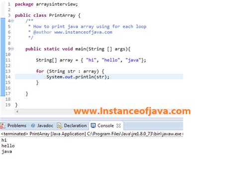 How to print array in Java .